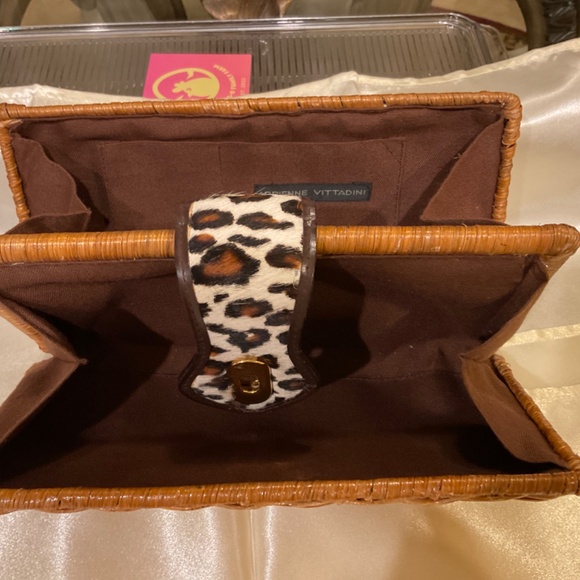 VINTAGE BAMBOO ADRIENNE VITTADINI CLUCH PURSE - Picture 7 of 8